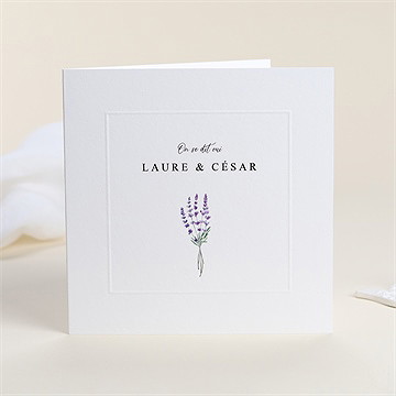 Faire-part mariage lavande gaufrage