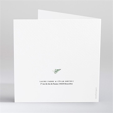 Faire-part mariage lavande gaufrage - Dos du faire-part