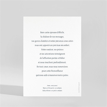 Remerciement décès empreinte aquarelle portrait - Dos de la carte