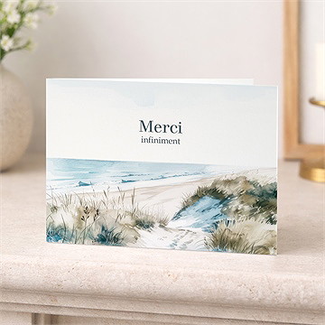 Remerciement décès empreinte aquarelle paysage