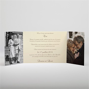 Invitation anniversaire de mariage 50 ans de mariage - Intérieur du faire-part