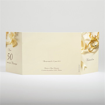 Invitation anniversaire de mariage 50 ans de mariage - Dos du faire-part