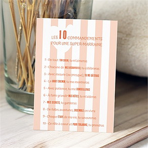 Carte demande parrain marraine 10 commandements marraine