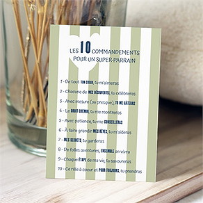Carte demande parrain marraine 10 commandements d’un parrain