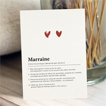 Carte demande parrain marraine définition marraine