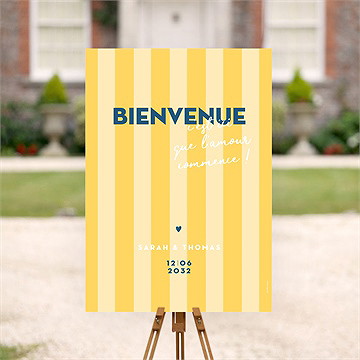 Panneau bienvenue mariage amour d'été - Mise en situation