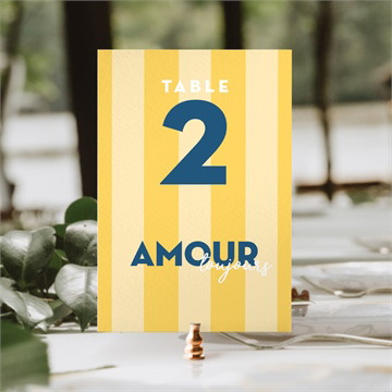 Numéro de table mariage amour d'été