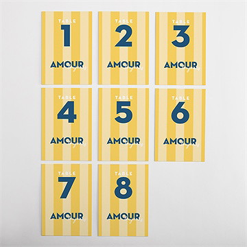 Numéro de table mariage amour d'été - Vue d'ensemble