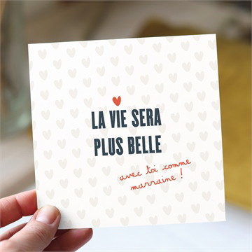 Carte demande parrain marraine avec amour