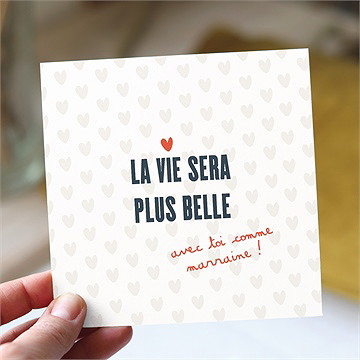 Carte demande parrain marraine avec amour