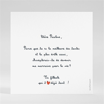 Carte demande parrain marraine avec amour - Dos du faire-part