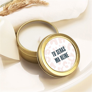 Bougie demande parrain marraine imprimé léopard
