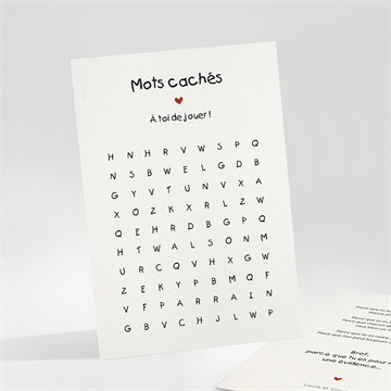 Carte demande parrain marraine mots cachés parrain