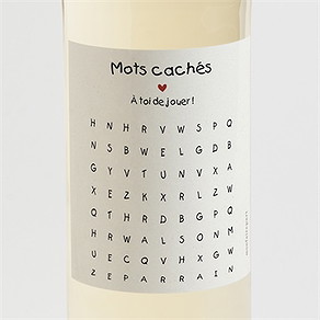 Étiquette de bouteille demande parrain marraine mots cachés parrain