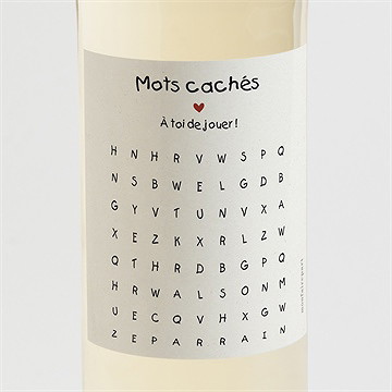 Étiquette de bouteille demande parrain marraine mots cachés parrain