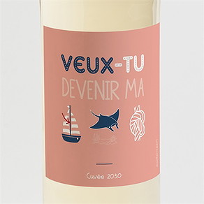 Étiquette de bouteille demande parrain marraine rébus marraine