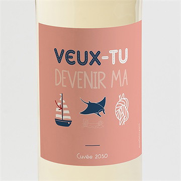Étiquette de bouteille demande parrain marraine rébus marraine