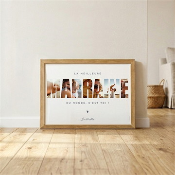 Affiche demande parrain marraine avec amour