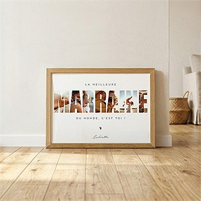 Affiche demande parrain marraine avec amour