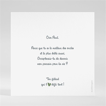 Carte demande parrain marraine parrain d’amour - Dos du faire-part