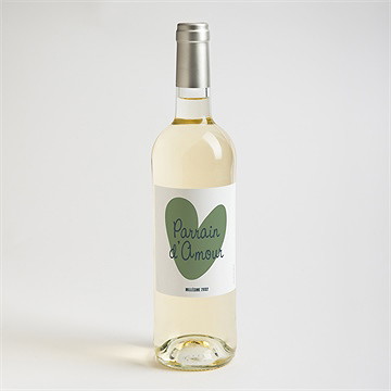 Étiquette de bouteille demande parrain marraine parrain d’amour - Mise en situation