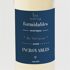 Étiquette de bouteille demande témoin amis formidables