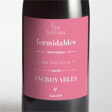 Étiquette de bouteille demande témoin témoins incroyables