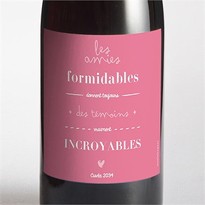 Étiquette de bouteille demande témoin témoins incroyables