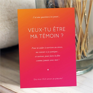 Carte demande témoin meilleure amie