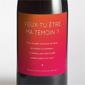 Étiquette de bouteille demande témoin meilleure amie