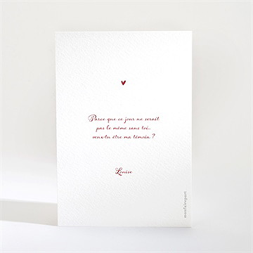 Carte demande témoin vintage romantique - Dos de la carte