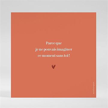 Carte demande témoin touche d'humour - Dos du faire-part