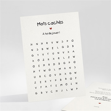 Carte demande témoin mots cachés