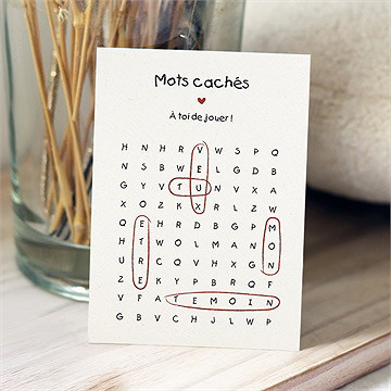 Carte demande témoin mots cachés - Mise en situation