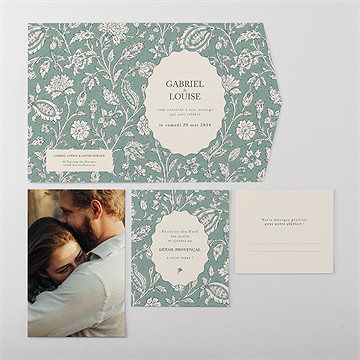 Faire-part mariage style provençal - Vue ensemble extérieur