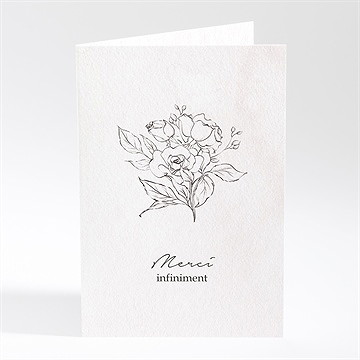 Remerciement décès esquisse florale