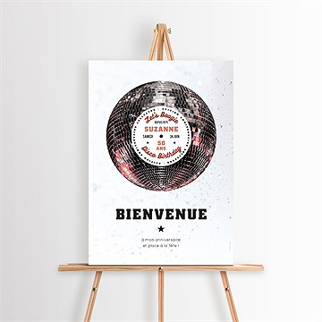 Panneau bienvenue anniversaire disco - Mise en situation