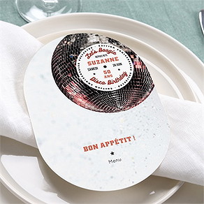 Menu anniversaire disco