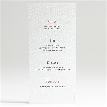 Menu anniversaire photo 18 ans - Dos du menu