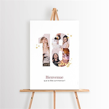 Panneau bienvenue anniversaire photo 18 ans - Mise en situation