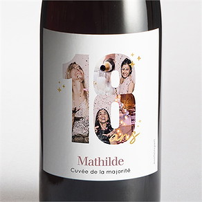Etiquette de bouteille anniversaire de mariage photo 18 ans