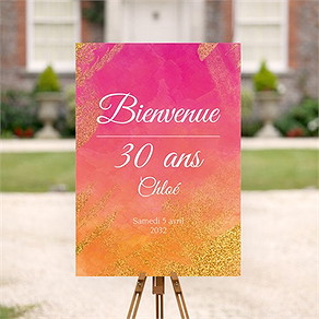 Panneau bienvenue anniversaire en l'honneur de mes 30 ans