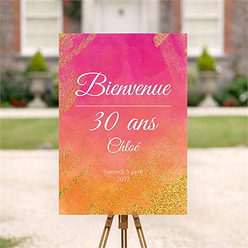 Panneau bienvenue anniversaire en l'honneur de mes 30 ans