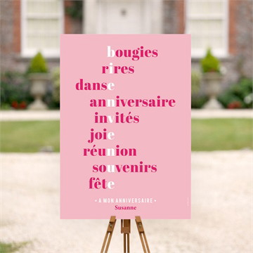 Panneau bienvenue anniversaire 40 ans humour
