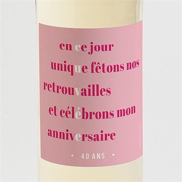 Étiquette de bouteille anniversaire 40 ans humour