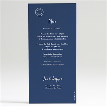 Menu anniversaire télégramme anniversaire - Dos du menu
