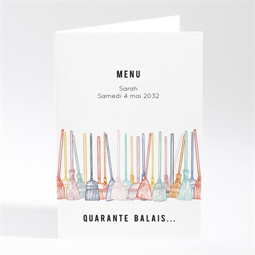 Menu anniversaire 40 balais