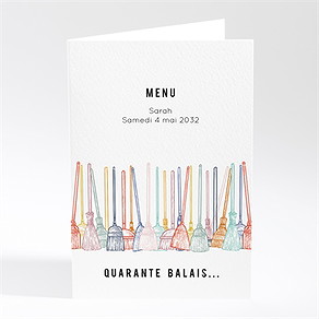 Menu anniversaire 40 balais