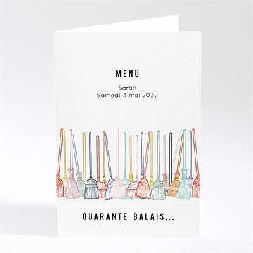Menu anniversaire 40 balais
