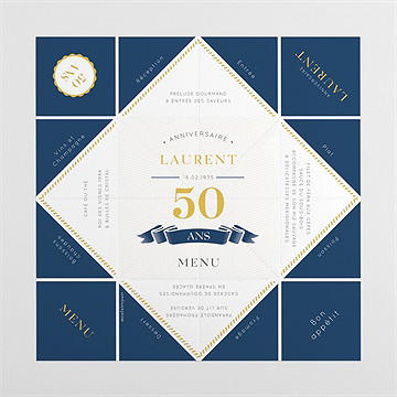 Menu anniversaire passeport - Vue dépliée